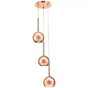 09-diyas - Regina copper pendant light 3 bulbs 35cm