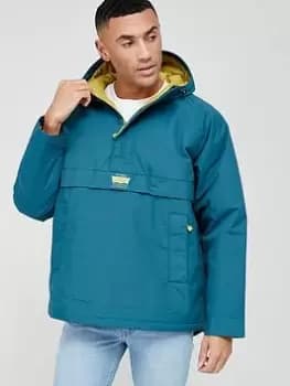 Levis Stockton Hooded Anorak - Teal, Dark Green, Size S, Men