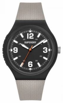 Superdry Warm Grey Soft Touch Silicone Matt Black Dial Watch