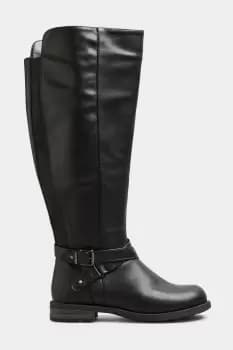 Wide Fit & Extra Wide Fit Faux Leather Knee High Boots