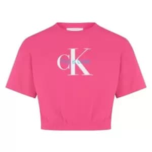 CALVIN KLEIN JEANS Girls Pride Monogram Logo Top - Pink