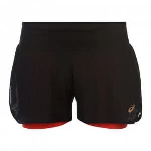 Asics Cool 2 In 1 Running Shorts Ladies - Black/Red
