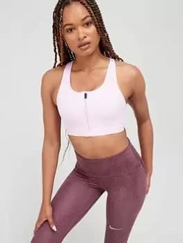 Nike Medium Support Zip Front Bra - Pink, Size S, Women
