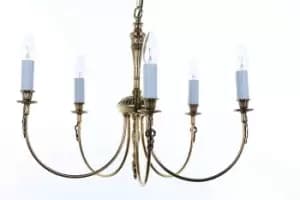 Richmond Polished Brass 5 Arm Chandelier
