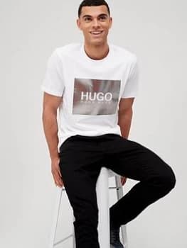 HUGO Dolive Metallic Logo T-Shirt - White Size XL Men