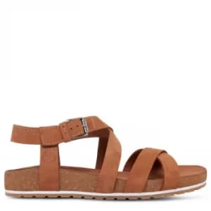 Timberland Malibu Waves Ankle Strap Sandal For Her In Brown, Size 3.5