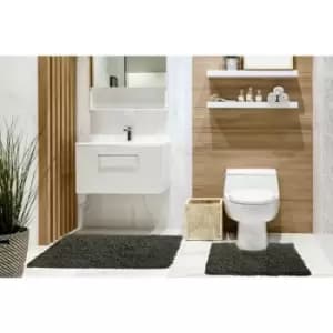 Emma Barclay - Tumble Twist 100% Cotton Bath Mat & Pedestal Mat Set, Charcoal