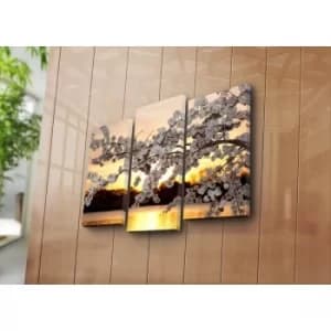 3PATK-5 Multicolor Decorative Canvas Painting (3 Pieces)