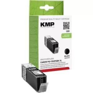 KMP Ink replaced Canon PGI-550BK, PGI-550BK XL Compatible Black C89 1518,0001