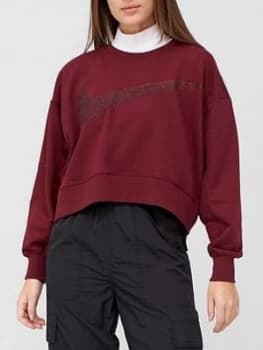 Nike Training Get Fit Sparkle Sweat - Dark Beetroot