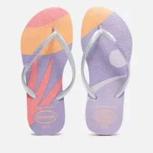 Havaianas Girls Slim Palette Glow Flip Flops - Quiet Lilac - UK 10-11 Kids