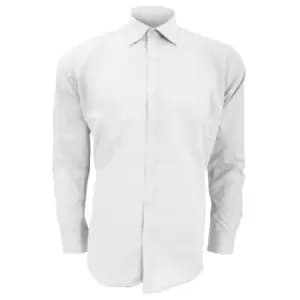 Kustom Kit Mens Slim Fit Long Sleeve Business / Work Shirt (14.5) (White)