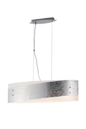 PARIS 4 Light Straight Bar Pendant Ceiling Light Silver 75x20cm
