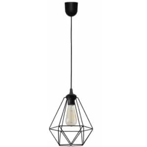 Helam Karo Wire Frame Pendant Ceiling Light Black 24cm