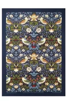 William Morris Navy Strawberry Thief Cotton Tea Towel