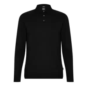 Boss Pleins 31 Long Sleeve Polo Shirt - Black