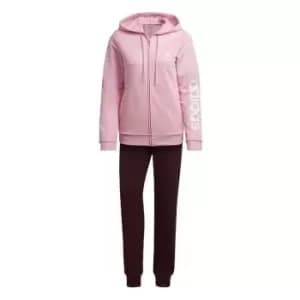 adidas Essentials Logo French Terry Tracksuit Womens - True Pink / Shadow Maroon