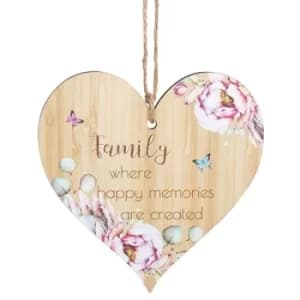 Vintage Floral Hanging Heart Family