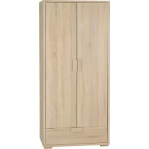 Seconique Cambourne 2 Door 1 Drawer Wardrobe Sonoma Oak Effect Veneer