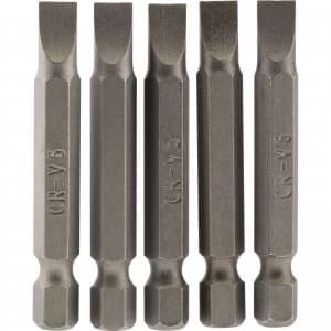 Draper Slotted Screwdriver Bit 6mm 50mm Pack of 5