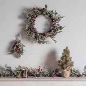 Crossland Grove Leafy Pine Garland With Gold Bells L1500mm
