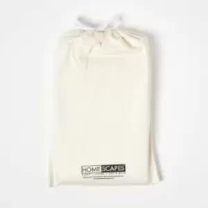 Cream Organic Cotton Cot Bed Fitted Sheets 400 Thread Count, 2 Pack - Cream - Cream - Homescapes