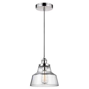 1 Light Dome Ceiling Pendant Polished Nickel, E27