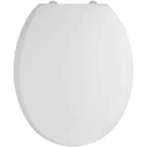 Luxury Round Thermoplastic Toilet Seat with Soft Close Hinges - White - Nuie