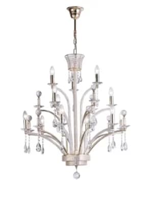 Orlando Ceiling Pendant Chandelier Large 12 Light French Gold, Crystal (Item Requires Assembly)
