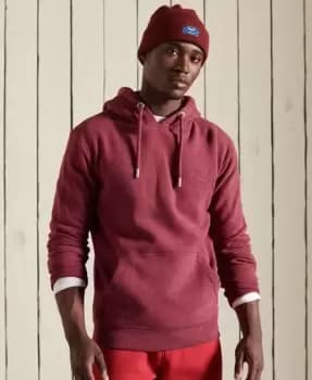 Superdry Mens Vintage Logo Embroidered Hoodie Red / Rhubarb Marl - Size: M