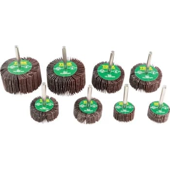 8 Piece Assorted Aluminium Oxide Flap Wheel Set - 6.0MM Shank
