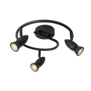 Lucide Caro Modern Ceiling Spotlight 31cm 3xGU10 Black