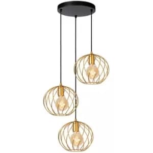 Lucide DANZA - Cluster Pendant Light - Ø50cm - 3xE27 - Matt Gold, Brass