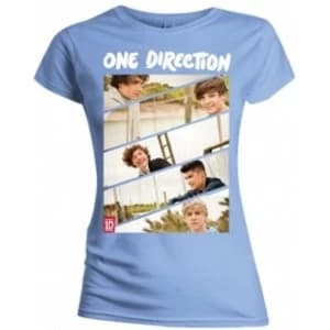 One Direction Band Sliced Kids Fitted Pale Blue TS: Large