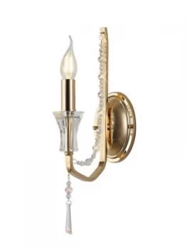Wall Lamp 1 Candle Light E14 French Gold, Crystal