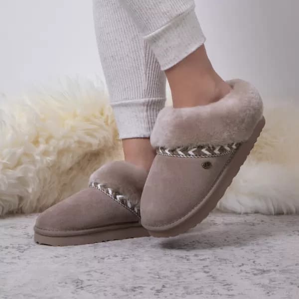 Just Sheepskin Phoebe Sheepskin Slippers Cafe Au Lait