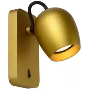 Lucide PRESTON - Wall Spotlight - LED Dim to warm - GU10 - 1x5W 2200K/3000K - Matt Gold, Brass