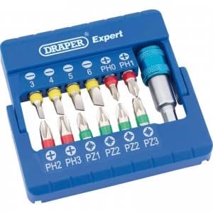 Draper 13 Piece Coloured Screwdriver Bit Set