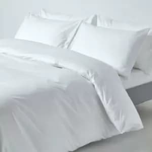 HOMESCAPES White Egyptian Cotton Duvet Cover Set 200 Thread Count, Double - White - White