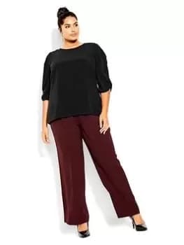 City Chic Emery Top - Black, Size 18, Women