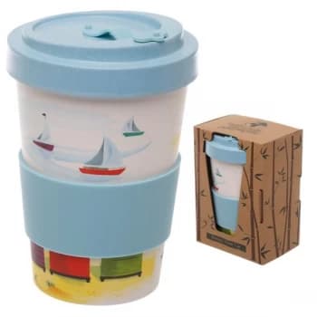Portside Beach Reusable Screw Top Bamboo Composite Travel Mug