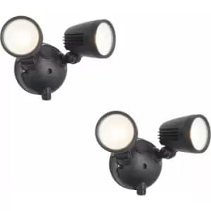 Loops - 2 pack Twin Light Outdoor Adjustable Spot Light - 2 x 10W cct LED Module
