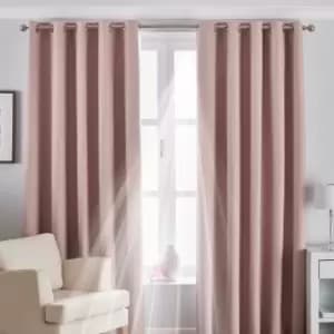 Riva Paoletti Eclipse Ringtop Eyelet Curtains (117 x 183 cm) (Blush)
