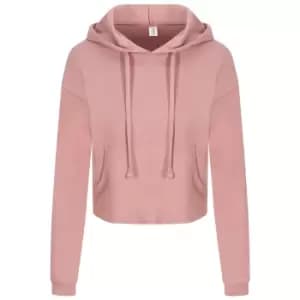 AWDis Just Hoods Womens/Ladies Girlie Cropped Hoodie (M) (Dusty Pink)