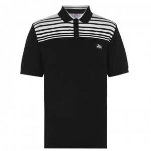 Lonsdale Yarn Dye Stripe Polo Shirt Mens - Black/White