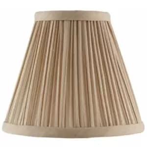 6" Luxury Round Tapered Lamp Shade Beige Pleated Organza Modern Elegant Drum