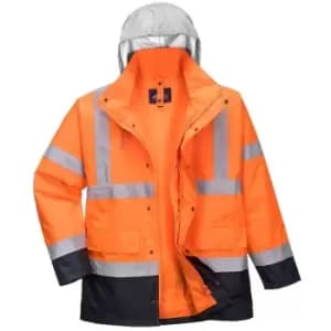 Portwest - S471ONRS - sz S Hi-Vis 4-in-1 Contrast Traffic Jacket - Orange/Navy