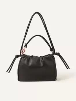 Accessorize Ruched Small Shoulder, Black, Women