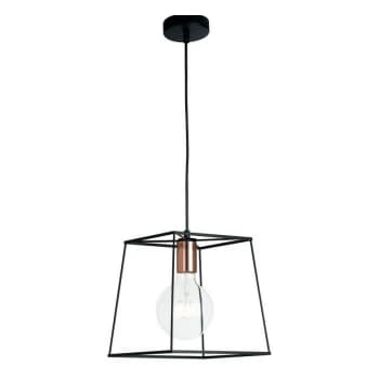 Fan Europe Lighting - Fan Europe HARLEM Wire Frame Pendant Ceiling Light Black 25x25x20.5cm
