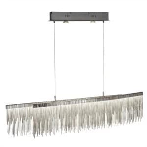 LED 2 Light Ceiling Pendant Bar Satin Silver